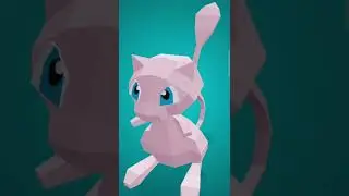 MEW  Pok&eacute;mon singular  tipo ps&iacute;quico, primera generaci&oacute;n Low Poly bajo pol&iacute;gono Suscr&iacute;bete