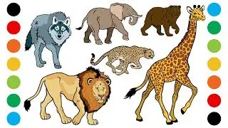 Wild Animals with Sounds Part1 Coloring Pages for Kids | Digital Coloring