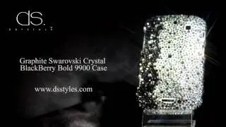 DSstyles Graphite Swarovski Crystal BlackBerry Bold 9900 Phone Case