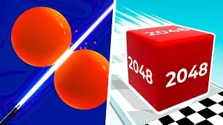 Satisfying Mobile Games: Laser Bubbles, Cube Runner 2048 - 123456789 Max Level Gameplay