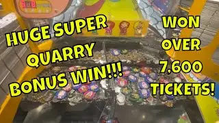 Super Quarry Bonus Win!! 2,500 Plays at Flintstones Quarry Quest Coin Pusher at Chuck E. Cheese #5