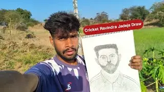Finally Cricket Ravindra Jadeja Ki Drawing Bana Li 