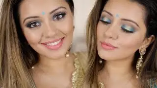 Indian Makeup Look | Turquoise + Gold
