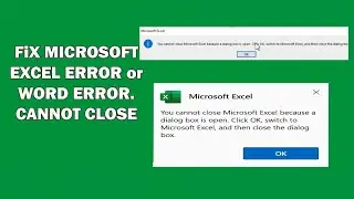 How to Solve &ldquo;Dialog Box Open&rdquo; Error in Excel. #microsoftexcel #excel #msword