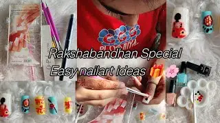 Rakshabandhan special nailart design 💅#nailart #diynails #youtubeshorts #notoolnailart #beginners