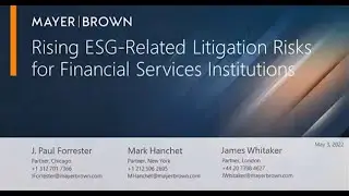 Rising ESG-Related Litigation Risks for Financial Services Institutions
