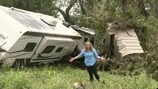 KSAT's Avery Everett shows flood damage in Center Point in the Hill Country