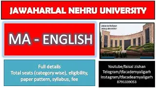 JNU MA English admission details II JNUEE 2021 II MA English II JNU MA admission 2021 II JNU