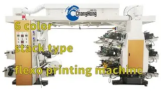 6 color non-woven stack type flexo printing machine