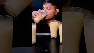 Drinking 6 glasses of Jumbo Mango 🥭 Lassi Mukbang ASMR #raviasmr #drinkingsound #gulping #shorts 🤤😋
