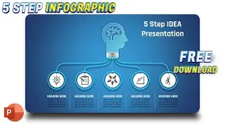 81.Infographic PowerPoint 5 Step IDEA infographic Presentation | Brainstorming Template