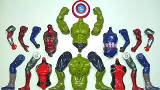 Merakit mainan superhero, hulk spider-Man captain America deadpool avenghers toys acatio figure