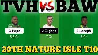 TVH vs BAW || BAW Vs TVH Prediction || TVH VS BAW 20TH NATURE ISLE T10 MATCH