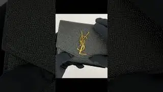 Saint Laurent uptown compact wallet in grain de poudre embossed leather 582296 1GF0J 1000 #shorts