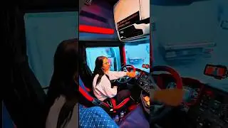 Beautiful Lady Trucker Living The Truck Life 🧬 🚛 #ladytrucker #scaniatouring #truckdrivers #travel