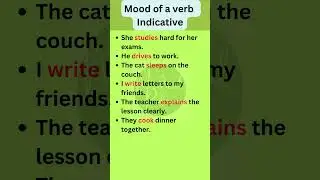 Indicative Mood of a Verb  | Basic English Grammar #shorts