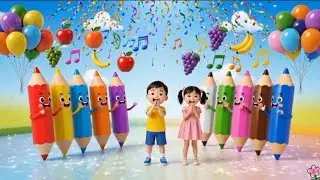 🎨 Farben & Fr&uuml;chte Lied  Kinder &ndash; Bunte Stifte tanzen! | Lernvideo f&uuml;r Vorschule & Kindergarten❤️