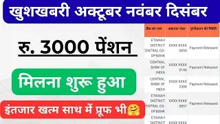खुशखबरी अक्टूबर नवंबर दिसंबर का पेंशन मिलना शुरू। खाता तुरंत चेक करें  Old widow viklang pension।