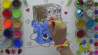 💜Shopkins Coloring Pages | Learn How To Draw Cheeky Chocolate | Learn Colors  With Magic Coloring💜