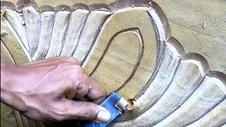 wooden bed carving design very easy 🛠️ wood carving cutting technique work #woodwork #bed #cutting