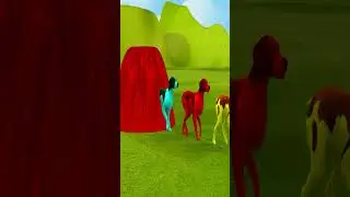 Paint Animals Gorilla, Lion, Tiger, Elephant, Cow Fountain Crossing Animal Cartoon Game