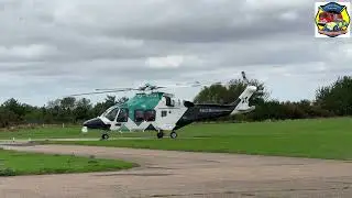 Kent Surrey and Sussex Air Ambulance Agusta Westland AW169 G-KSST - departing from Rochester Airport