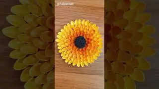 Easy  Wall Hanging  with Pista Shell | Sunflower craft ideas🌻💯 #shorts #shortsfeed #art #craft #diy