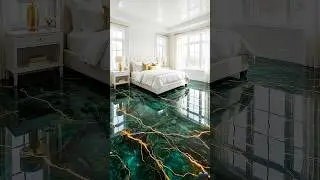DIY Bedroom Emerald Epoxy Floor Ideas. #shorts #epoxyfloor #diy #satisfying