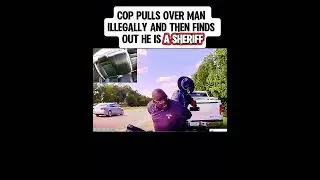 COP PULLS OVER MAN ILLEGALLY AND THEN FINDS OUT HE IS A SHERIFF  #police #cops #youtubeshorts