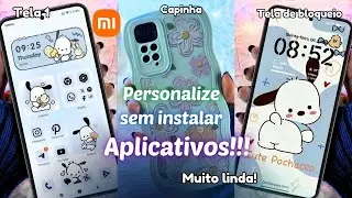 Como PERSONALIZAR Seu XIAOMI Sem Instalar Aplicativos - Personalização Pochacco Azul Aesthetic