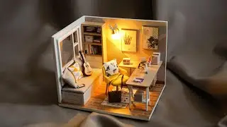 DIY MINIATURE DOLLHOUSE KIT | Sunshine Study Room
