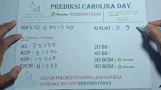 PREDIKSI CAROLINA DAY 10 AGUSTUS 2024 | BOCORAN NCD | ANGKA JITU CAROLINA DAY | CAROLINA DAYHARI INI