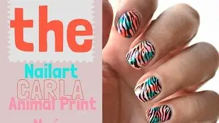 Nail art: Animal Print Ne&oacute;n.. Textura+Stamping!