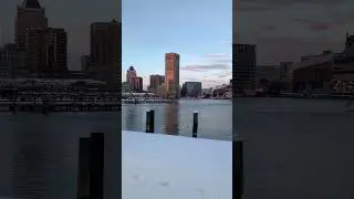 Baltimore Inner Harbor in snow #travel  #baltimore #baltimoreinnerharbor