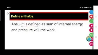 Define enthalpy.