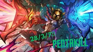 28 Kills + Pentakill Samira&hellip; ONE WIN from Platinum!