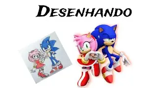 Desenhando o Sonic e a Amy/ Drawing Sonic and Amy #speeddrawing #sonicandamy