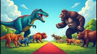 Modern Animals vs Prehistoric Mammals vs Giant Elephants Size Comparison Mammoth Vs TRex Vs Gorilla