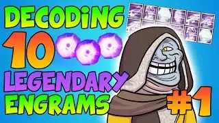 Destiny: 10+ Legendary Engram Opening #1 (Legendary Engram Decoding) Cryptarch Decoding Gameplay