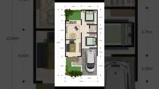 6m x 12m house plan ideas | 3d effect|