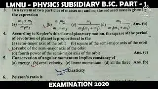 Physics MCQ (General & Subsidiary) B.S.C/ B.A Part -1 Examination | Objective Question 2020 | LNMU