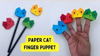 DIY CAT FINGER PUPPET | Origami bunny Pencil Topper |origami Craft / paper Craft For School