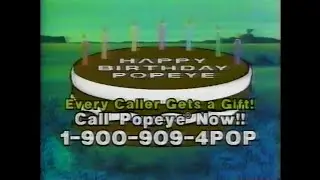 1989 Popeye 1-900 Number Commercial