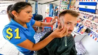 $1 Lady barber in El Salvador 🇸🇻