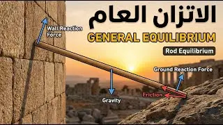شرح الاتزان Equilibrium of a rod on vertical wall and horizontal ground