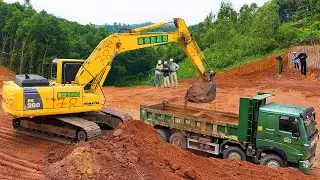Excavator KOMATSU Loading Mercedes & MAN Trucks, JCB Backhoe | Incredibles Technique Skills
