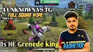 Radhe Thakur hacker or what!! Ultimate grenedier of FF eSports!!Full sqd wipe total gaming||4unknown