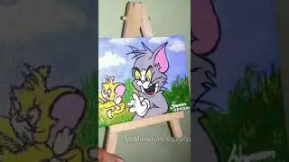 Tom & Jerry Mini Canvas Painting.#shorts #canvaspainting #tom&jerrypainting #tom&jerry#art #painting