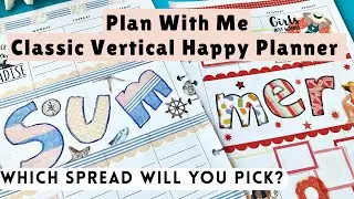 Summer Plan With Me | Fun Washi words | Pastel beach ⚓️ vs Watermelon Summer 🍉 - you choose!