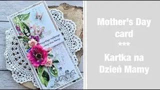 Mother&rsquo;s Day card #papermona #magicznakartka #skarbnicapomysł&oacute;w #kartkadl #cardmaking #slimlinecard